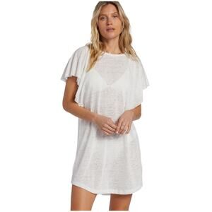 Billabong  Out For Waves Cover-Up Dress Sheer XS White
